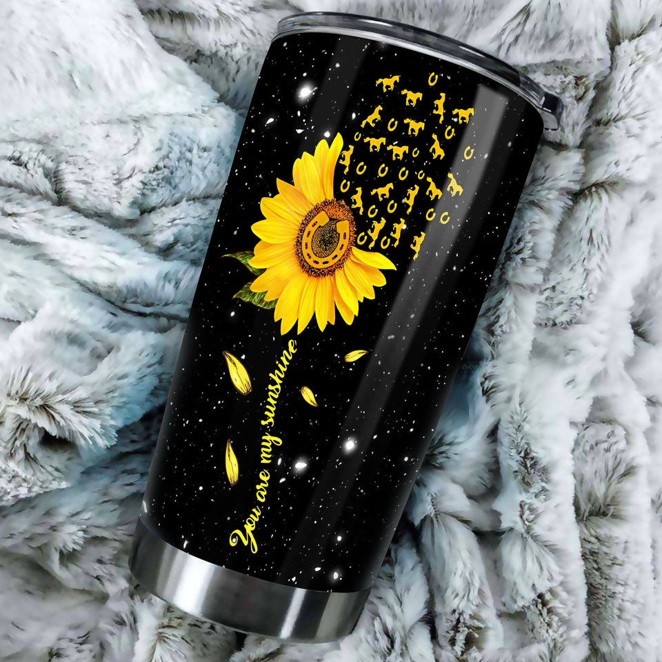 Camellia Personalized Horse To My Daughter You Are My Sunshine Stainless Steel Tumbler - Double-Walled Insulation Vacumm Flask - Gift For Horse Lovers, Cowgirls, Cowboys, Daughter