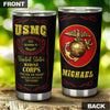 Camellia Personalized United States Marine Corps Stainless Steel Tumbler-Sweat-Proof Double Wall Travel Cup With Lid 02