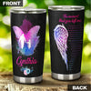 Camellia Personalized Butterfly Daddy And Daughter Stainless Steel Tumbler - Double-Walled Insulation Vacumm Flask - For Thanksgiving, Memorial Day, Christians, Christmas Gift