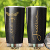 Camellia Personalized Let It Bee Stainless Steel Tumbler- Sweat-Proof Travel Therma Cup With Lid