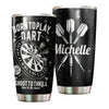Camellia Personalized Born To Play Darts Black Stainless Steel Tumbler-Double-Walled Insulation Gift For Darts Player