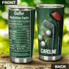 Camellia Personalized Golfer Nutrition Facts Stainless Steel Tumbler-Double-Walled Travel Therma Cup With Lid Gift For Golf Player 01