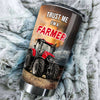 Camellia Personalized Trust Me I Am A Farmer Stainless Steel Tumbler - Customized Double-Walled Insulation Travel Thermal Cup With Lid