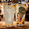 Camellia Personalized Black Women Bible Stainless Steel Tumbler - Double-Walled Insulation Vacumm Flask - Gift For Black Queen, International Women's Day, Hippie Girls