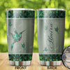 Camellia Personalized Hummingbird Jewerly Style Stainless Steel Tumbler-Double-Walled Insulation Travel Cup With Lid