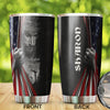 Camellia Personalized God And American Flag Don't Be Afraid Stainless Steel Tumbler-Thermal Flask Travel Therma Cup With Lid