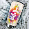 Camellia Personalized The Cross Faith Over Fear Stainless Steel Tumbler-Double-Walled Travel Therma Cup With Lid