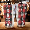 Camellia Personalized Christmas Let It Snow Baby It's Cold Stainless Steel Tumbler - Customized Double-Walled Insulation Travel Thermal Cup With Lid