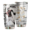 Camellia Persionalized 3D Baseball Hand Crip Stainless Steel Tumbler - Customized Double - Walled Insulation Thermal Travel Cup With Lid Gift For Baseball Player