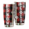 Camellia Personalized Christmas Let It Snow Baby It's Cold Stainless Steel Tumbler - Customized Double-Walled Insulation Travel Thermal Cup With Lid