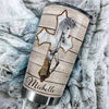 Camellia Personalized Horse Cross Stainless Steel Tumbler - Double-Walled Insulation Vacumm Flask - Gift For Horse Lovers, Cowgirls, Cowboys, Perfect Christmas, Thanksgiving Gift