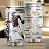 Camellia Persionalized 3D Baseball Hand Crip Stainless Steel Tumbler - Customized Double - Walled Insulation Thermal Travel Cup With Lid Gift For Baseball Player