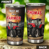 Camellia Personalized Trust Me I Am A Farmer Stainless Steel Tumbler - Customized Double-Walled Insulation Travel Thermal Cup With Lid
