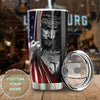 Camellia Personalized God And American Flag Don't Be Afraid Stainless Steel Tumbler-Thermal Flask Travel Therma Cup With Lid
