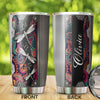 Camellia Personalized Dragonfly Let It Be Stainless Steel Tumbler - Customized Double-Walled Insulation Travel Thermal Cup With Lid Gift For Dragonfly Lover
