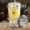 Camellia Personalized Always Good Vibes Doodle Hippie Style Stainless Steel Tumbler-Double-Walled Travel Therma Cup With Lid