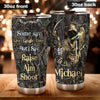 Camellia Personalized Hunting Raise Aim Shoot Stainless Steel Tumbler - Double-Walled Insulation Vacumm Flask - Gift For Hunters, Hunting Lovers, Halloween