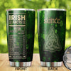 Camellia Persionalized Irish Facts Irish Stainless Steel Tumbler - Customized Double - Walled Insulation Travel Thermal Cup With Lid