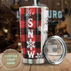 Camellia Personalized Christmas Let It Snow Baby It's Cold Stainless Steel Tumbler - Customized Double-Walled Insulation Travel Thermal Cup With Lid