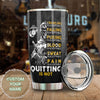 Camellia Personalized Marine Corps Never Quit Stainless Steel Tumbler-Sweat-Proof Double Wall Travel Cup With Lid