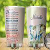 Camellia Personalized Elephant Loving Letter From  Mom To Daughter Stainless Steel Tumbler-Double-Walled Travel Therma Cup With Lid 02