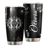 Camellia Personalized Hippie Astronomy Silver Style Stainless Steel Tumbler-Double-Walled Travel Therma Cup With Lid