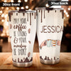 Camellia Personalized May Your Coffee Be Strong Your Monday Be Short Stainless Steel Tumbler-Double-Walled Insulation Cup With Lid Gift For Coffee Lover