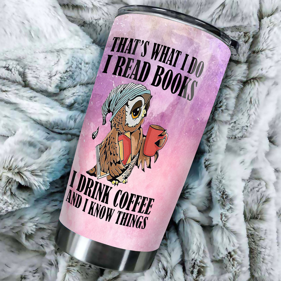 Camellia Personalized That's What I Do I Read Books Stainless Steel Tumbler - Double-Walled Insulation Vacumm Flask - Gift For Book Lovers, Nerd, International Book Day