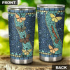 Camellia Personalized Butterfly Mosaic Art Stainless Steel Tumbler - Double-Walled Insulation Vacumm Flask - For Thanksgiving, Memorial Day, Christians, Christmas Gift