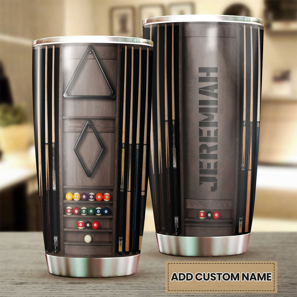 Camellia Personalized Pool Table Billiard Stainless Steel Tumbler-Double-Walled Insulated Gift For Golf Player 02