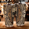 Camellia Personalized Aztec Skull Brone Style Stainless Steel Tumbler - Double-Walled Insulation Vacumm Flask - Gift For Halloween, Spooky Season