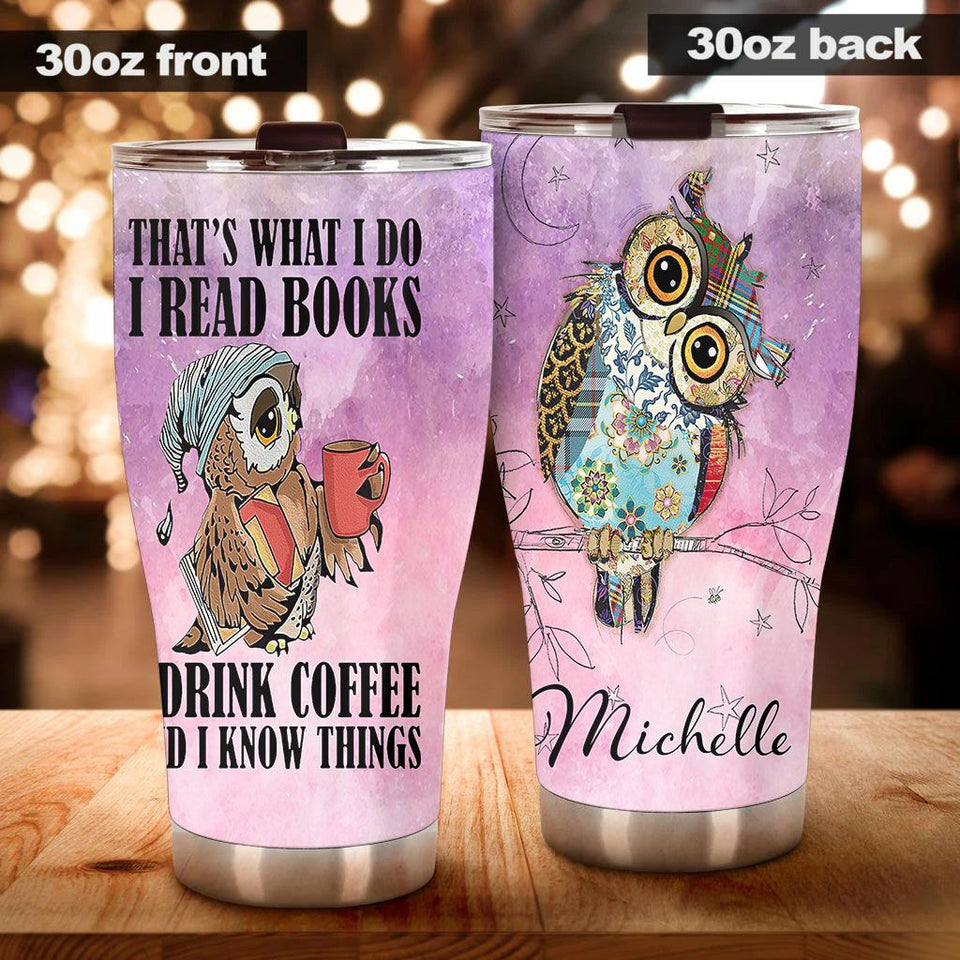 Camellia Personalized That's What I Do I Read Books Stainless Steel Tumbler - Double-Walled Insulation Vacumm Flask - Gift For Book Lovers, Nerd, International Book Day