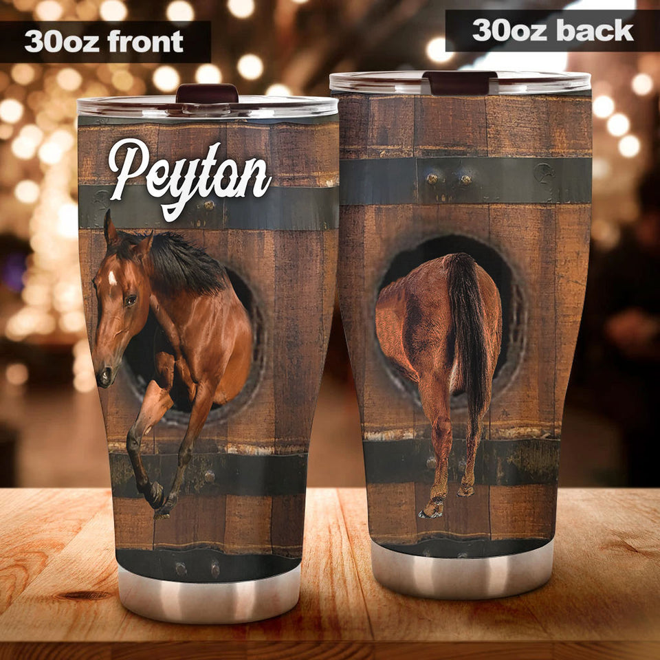 Camellia Personalized Horse Stainless Steel Tumbler - Double-Walled Insulation Vacumm Flask - Gift For Horse Lovers, Cowgirls, Cowboys, Perfect Christmas, Thanksgiving Gift 05