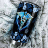 Camellia Personalized Blue Flower Nurse Symbol Stainless Steel Tumbler - Double-Walled Insulation Vacumm Flask - For Nurse Gift, International Nurse's Day