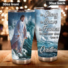 Camellia Personalized Be Strong Brave Fearless Christ Walking On Water  Stainless Steel Tumbler-Double-Walled Insulation Travel Cup With Lid