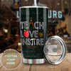 Camellia Personalized Teach Love Inspire Stainless Steel Tumbler-Sweat-Proof Double Wall Cup With Lid Gift For Math Teacher