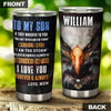 Camellia Personalized 3D Eagle To My Son I Love You Forever And Always Stainless Steel Tumbler - Customized Double-Walled Insulation Travel Thermal Cup With Lid