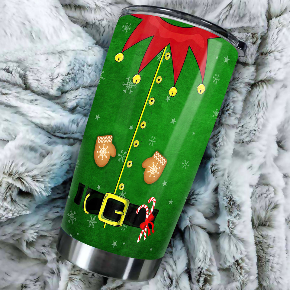 Camellia Personalized Christmas Clothes Stainless Steel Tumbler - Customized Double-Walled Insulation Travel Thermal Cup With Lid
