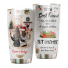 Camellia Personalized Best Friend In Christmas Stainless Steel Tumbler - Double-Walled Insulation Vacumm Flask - Gift For Christmas, Thanksgiving