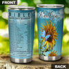 Camellia Personalized Sunflower Bible Emergency Numbers Stainless Steel Tumbler - Customized Double-Walled Insulation Travel Thermal Cup With Lid
