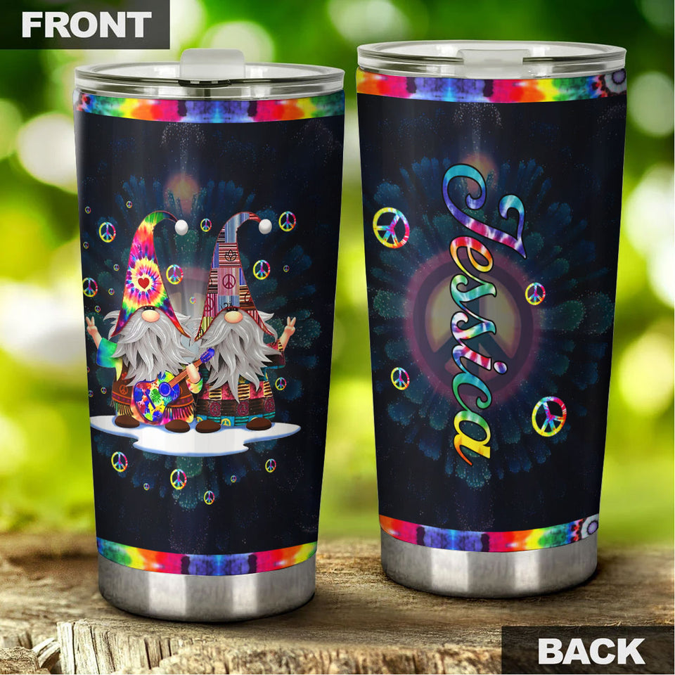 Camellia Personalized Hippie Gnomy Stainless Steel Tumbler-Double-Walled Insulation Travel Cup With Lid Gift For Chistmas 02