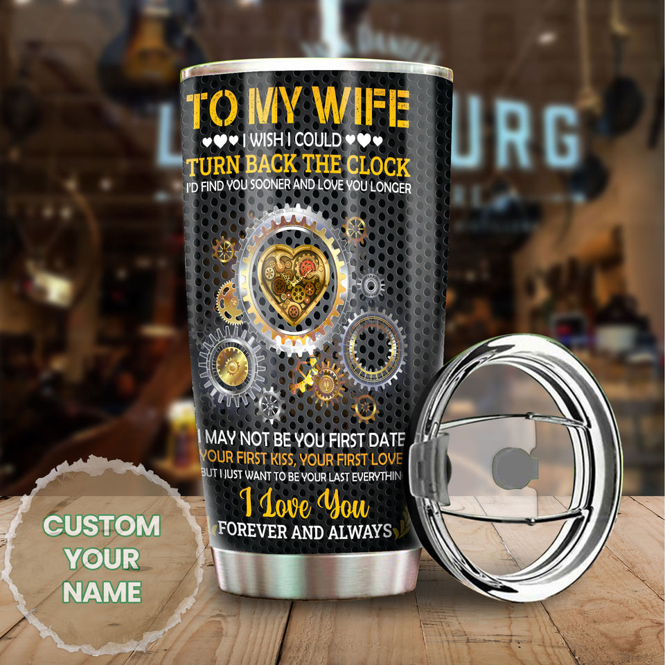Camellia Personalized Loving Letter From Husband To wife Stainless Steel Tumbler-Sweat-Proof Double Wall Cup With Lid Gift For Anniversary Valentine's Day