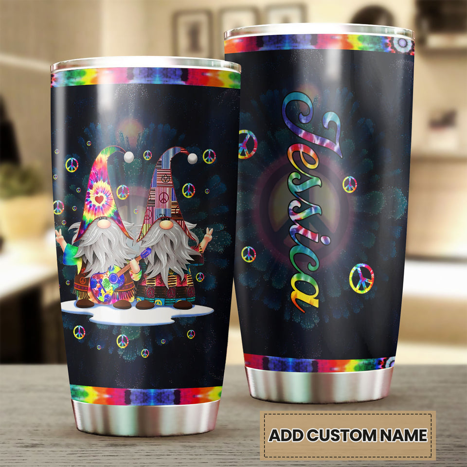 Camellia Personalized Hippie Gnomy Stainless Steel Tumbler-Double-Walled Insulation Travel Cup With Lid Gift For Chistmas 02