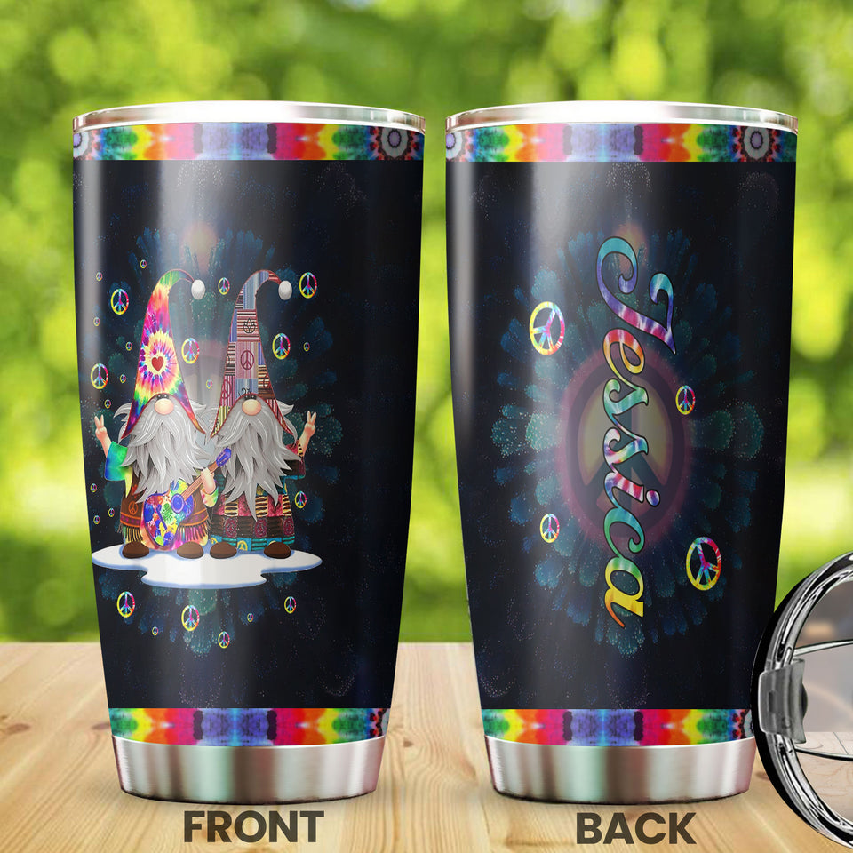 Camellia Personalized Hippie Gnomy Stainless Steel Tumbler-Double-Walled Insulation Travel Cup With Lid Gift For Chistmas 02