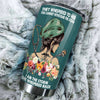 Camellia Personalized Hippie Nurse Butterfly Stainless Steel Tumbler - Double-Walled Insulation Vacumm Flask - Gift For Nurse, Christmas Gift, International Nurses Day