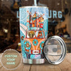 Camellia Personalized Cute Elephant And Girl In Car Hippie Style Stainless Steel Tumbler-Double-Walled Insulated Cup With Lid Travel Mug