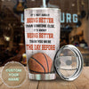 Camellia Persionalized Basketball Being Better Than You Were The Day Before Stainless Steel Tumbler - Customized Double - Walled Insulation Travel Thermal Cup With Lid