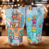 Camellia Personalized Cute Elephant And Girl In Car Hippie Style Stainless Steel Tumbler-Double-Walled Insulated Cup With Lid Travel Mug