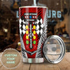 Camellia Personalized Drag Racing Stainless Steel Tumbler - Customized Double-Walled Insulation Travel Thermal Cup With Lid Gift For Racer