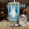Camellia Personalized Blessed Mother Stainless Steel Tumbler- Wall Insulated Cup With Lid Travel Mug